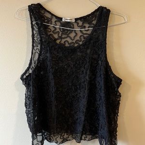 Free People Black Lace Tank